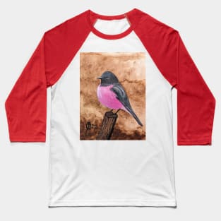 Pink robin in the wet forest of Australia Baseball T-Shirt